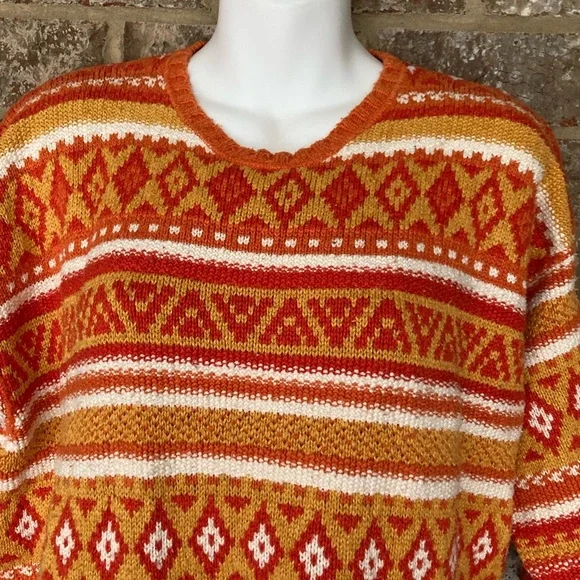 Vintage Adrienne Vittadini Sport 80% silk 20% cotton Sweater L 3/4 sleeve - Picture 4 of 10